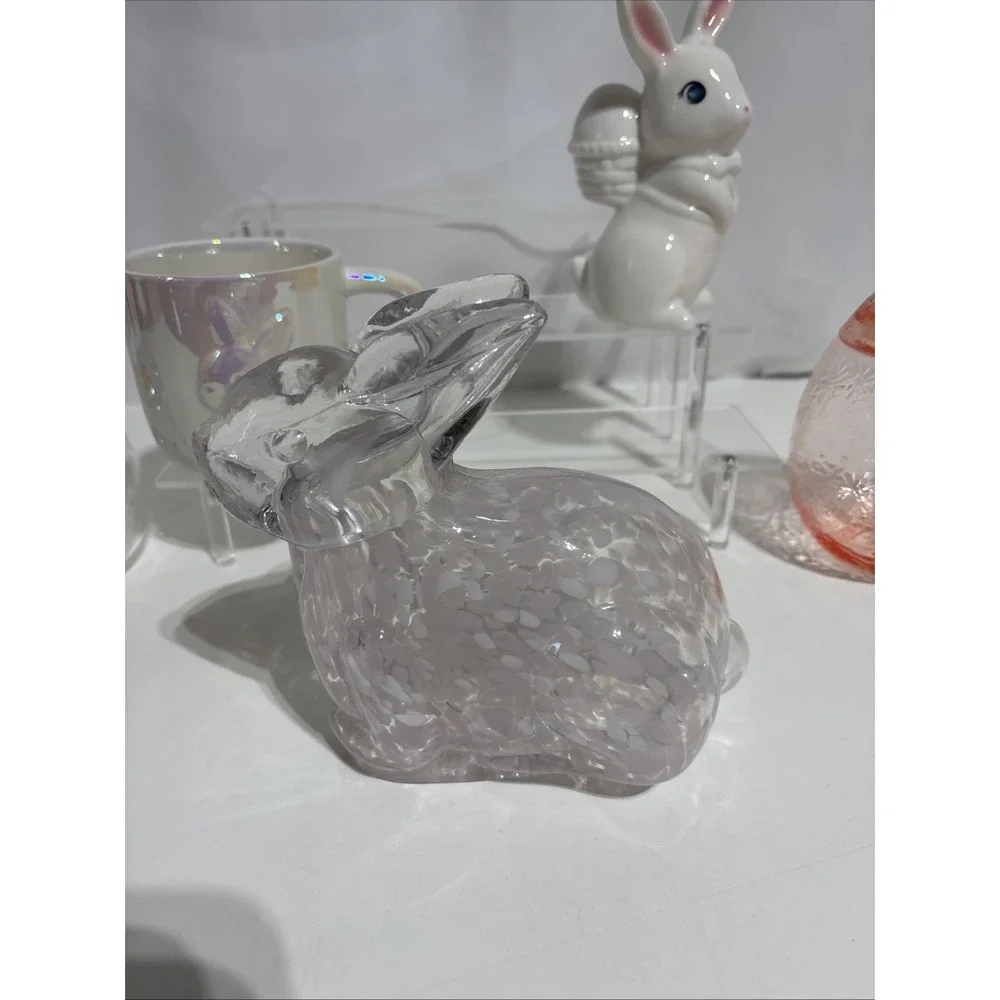 New Target Spritz Easter Lot Iridescent Pearl Bunny mug Figurine Glass Bunny Cup